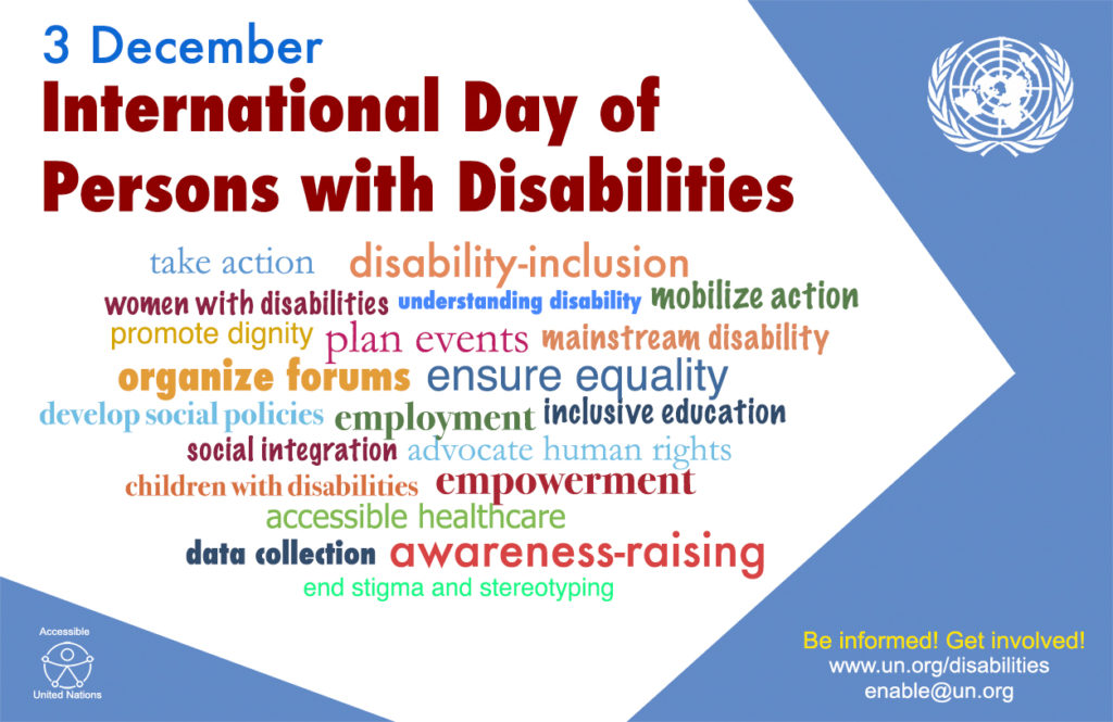 Il 3 dicembre è la “Giornata internazionale dei diritti delle persone con disabilità