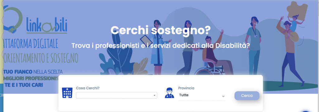 Clicca qui per cercare sostegno su LinkAbili